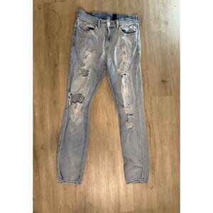 H&M & Denim Jeans Women's Distressed Destroyed‎ Light Blue Denim Size 30/32